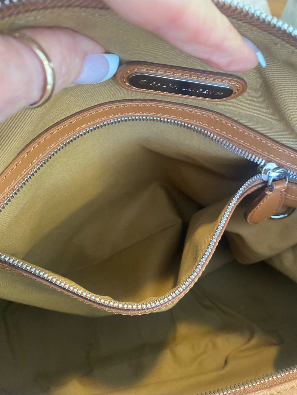 Authentic Ralph Lauren tan leather fringe shoulder bag - Picture 14 of 17